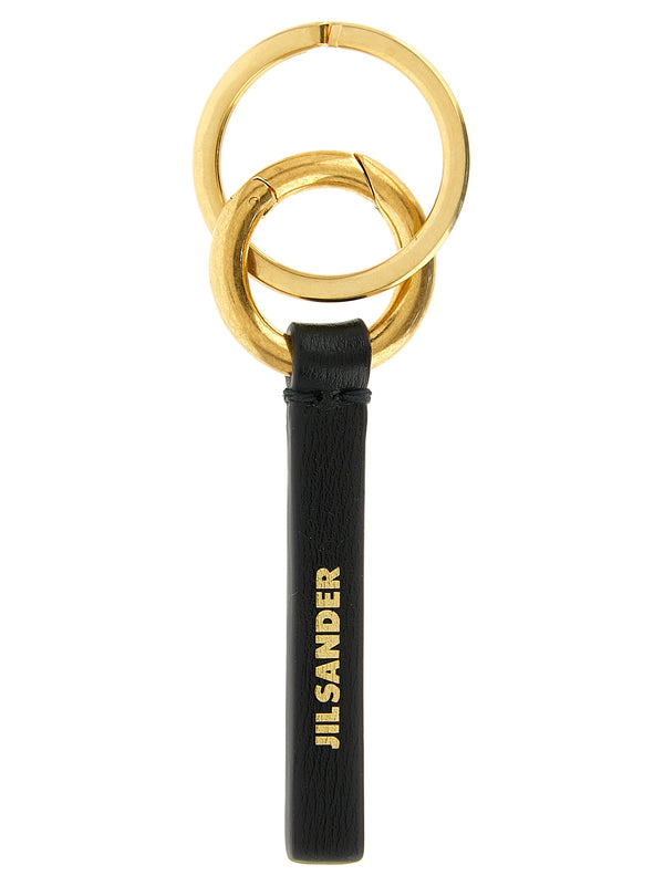 Black Calfskin Keychain Accessory