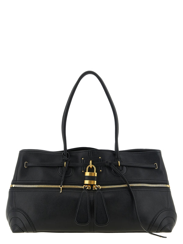 Black Lamb Leather Shoulder Bag