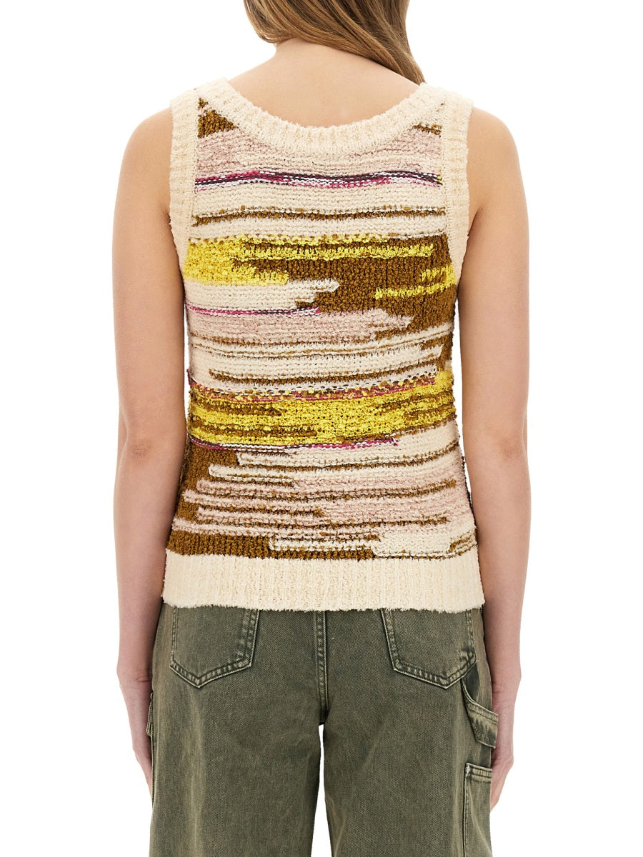 Multicolor Knit Top Multicolour Cotton Polyamide Tops