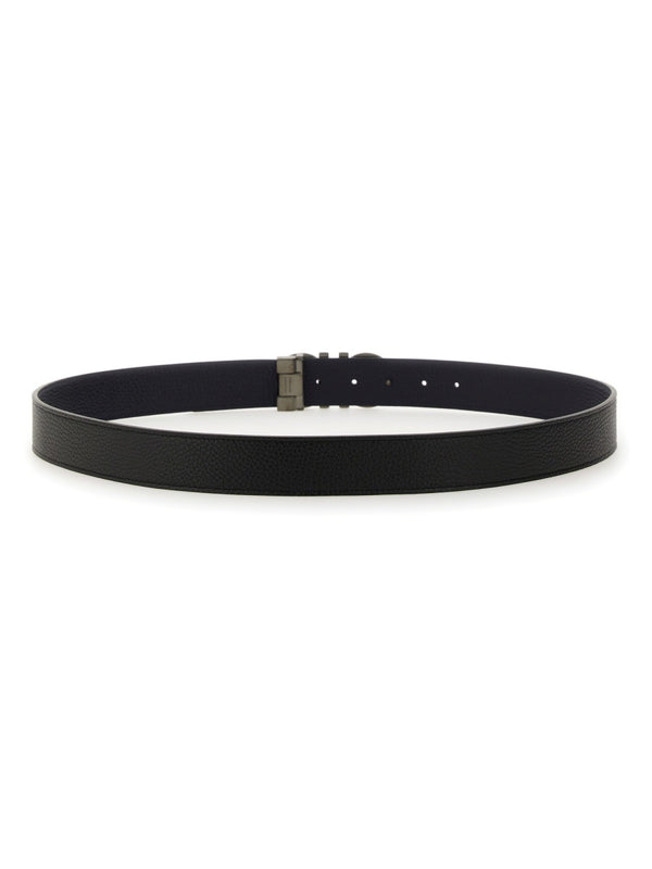 Belt With Hooks Black Calf Leather