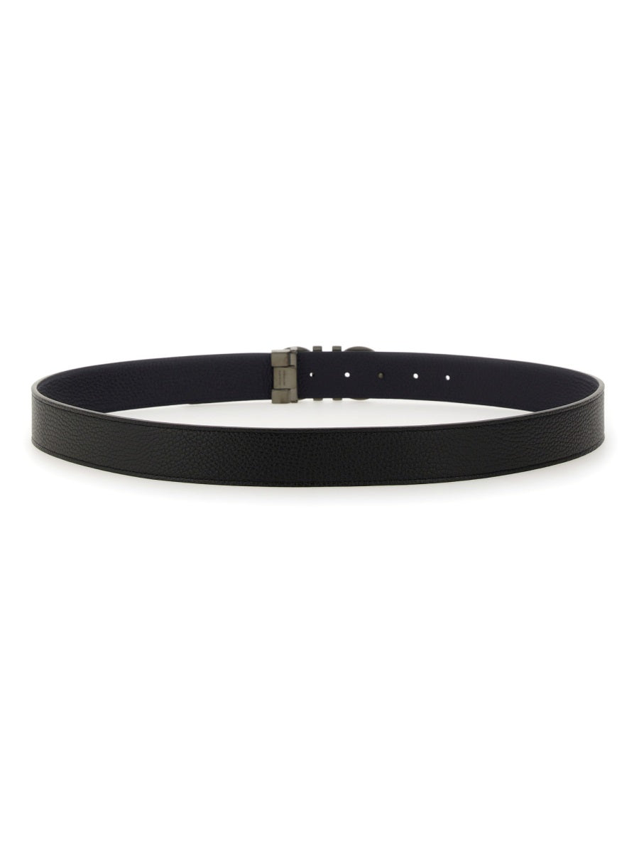 Belt With Hooks Black Calf Leather