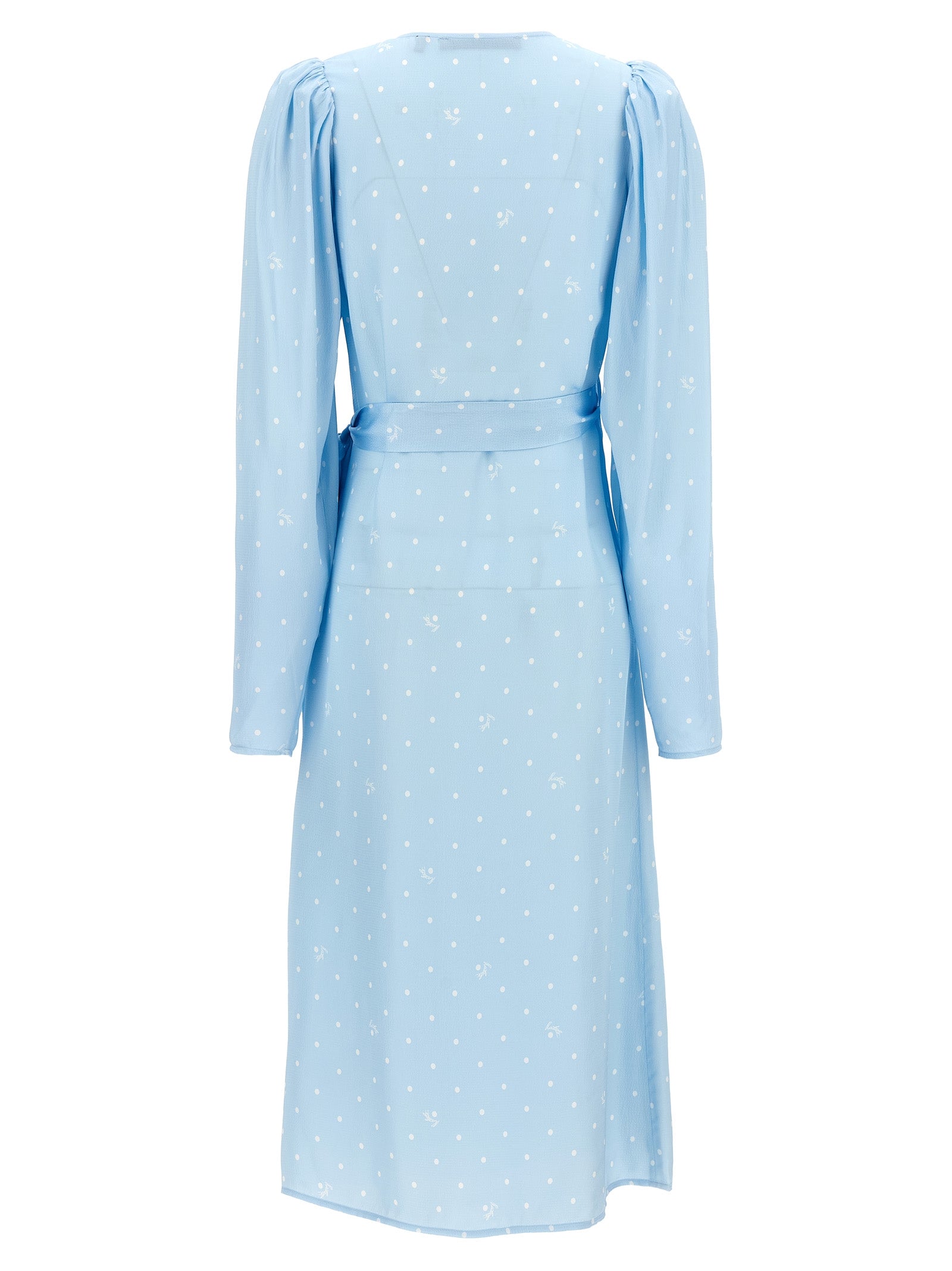 Textured Midi Wrap dress Light Blue Viscose