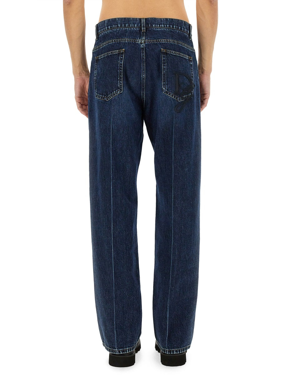 Oversize Jeans Blue Cotton