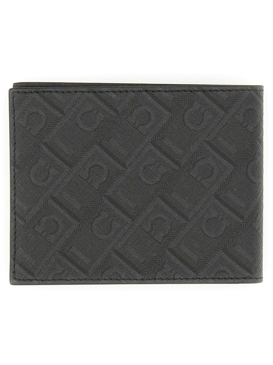 Leather Monogram Wallet Black Calf & Purses