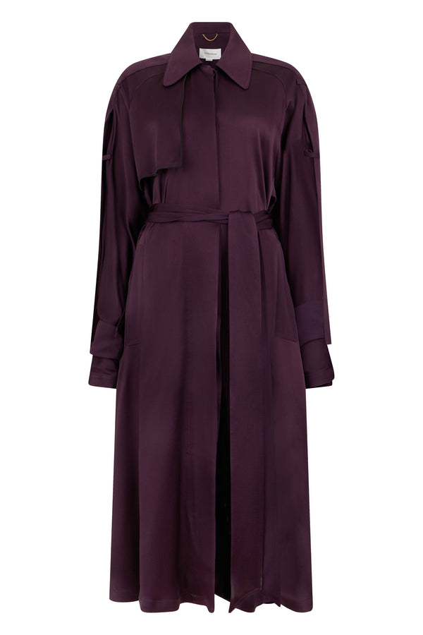 Long Trench Coat Purple Acetate & Raincoats