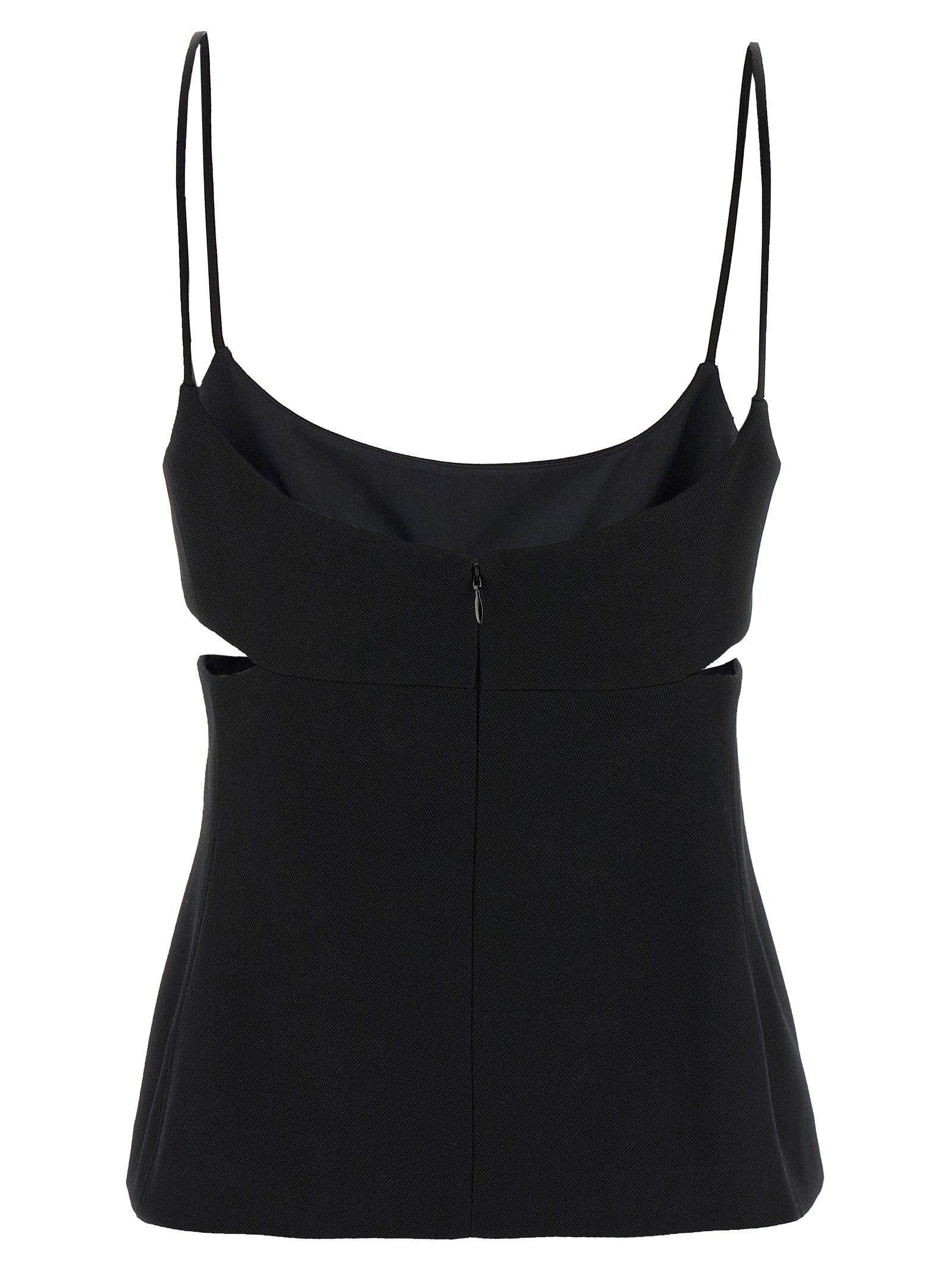 Cut-Out Cami top Black Polyester Tops