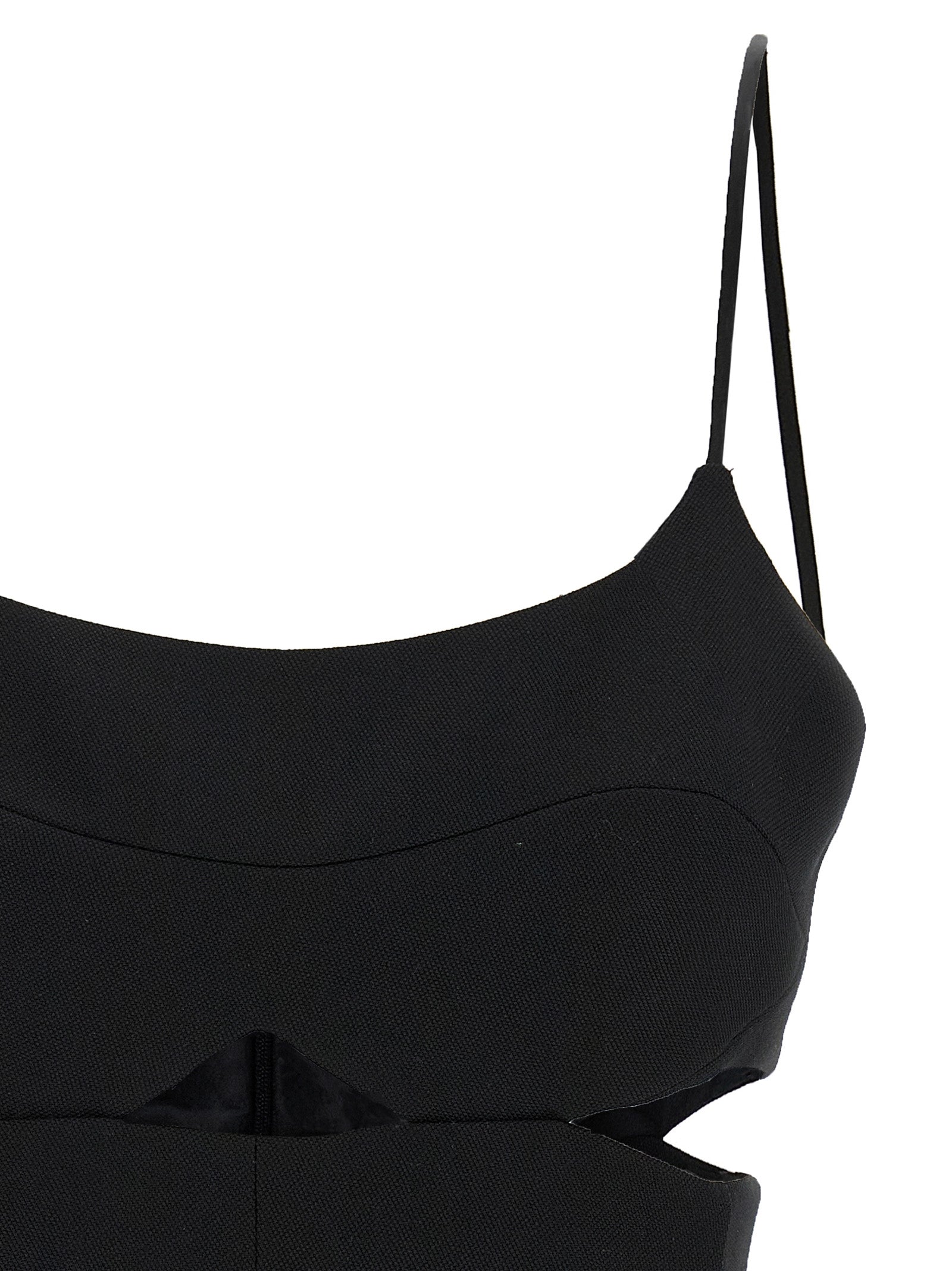 Cut-Out Cami top Black Polyester Tops