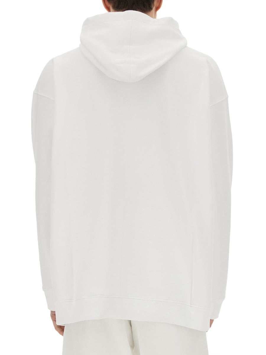 Archive Message Hoodie White Cotton Sweatshirts
