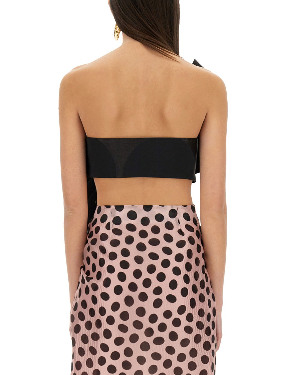 Twisted Polka Dots Top Black Plr Tops