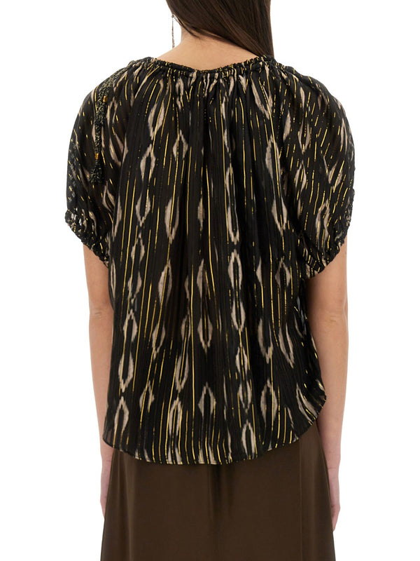 Black Silk Blend Top Tops
