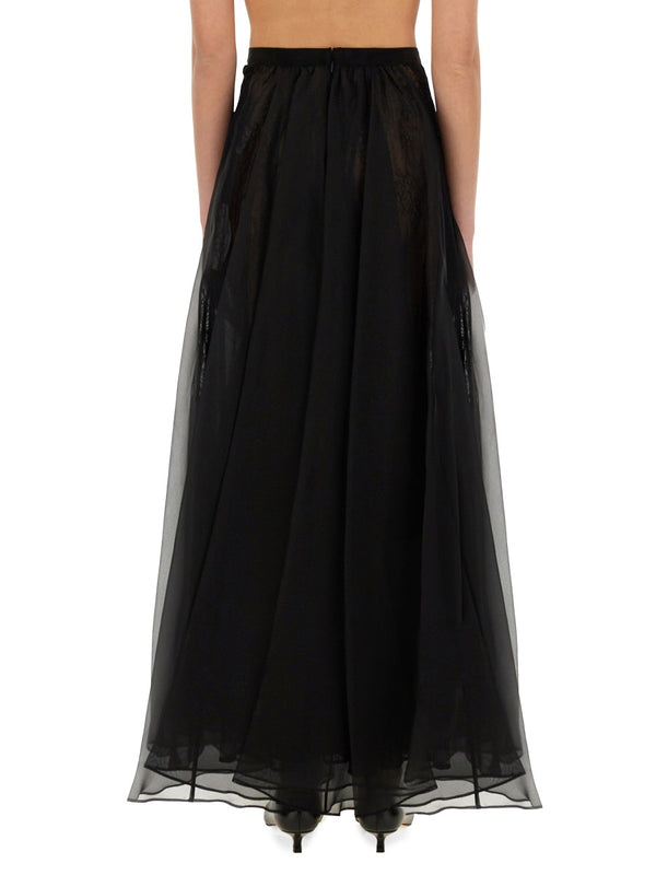 Voluminous Maxi Skirt Black Silk