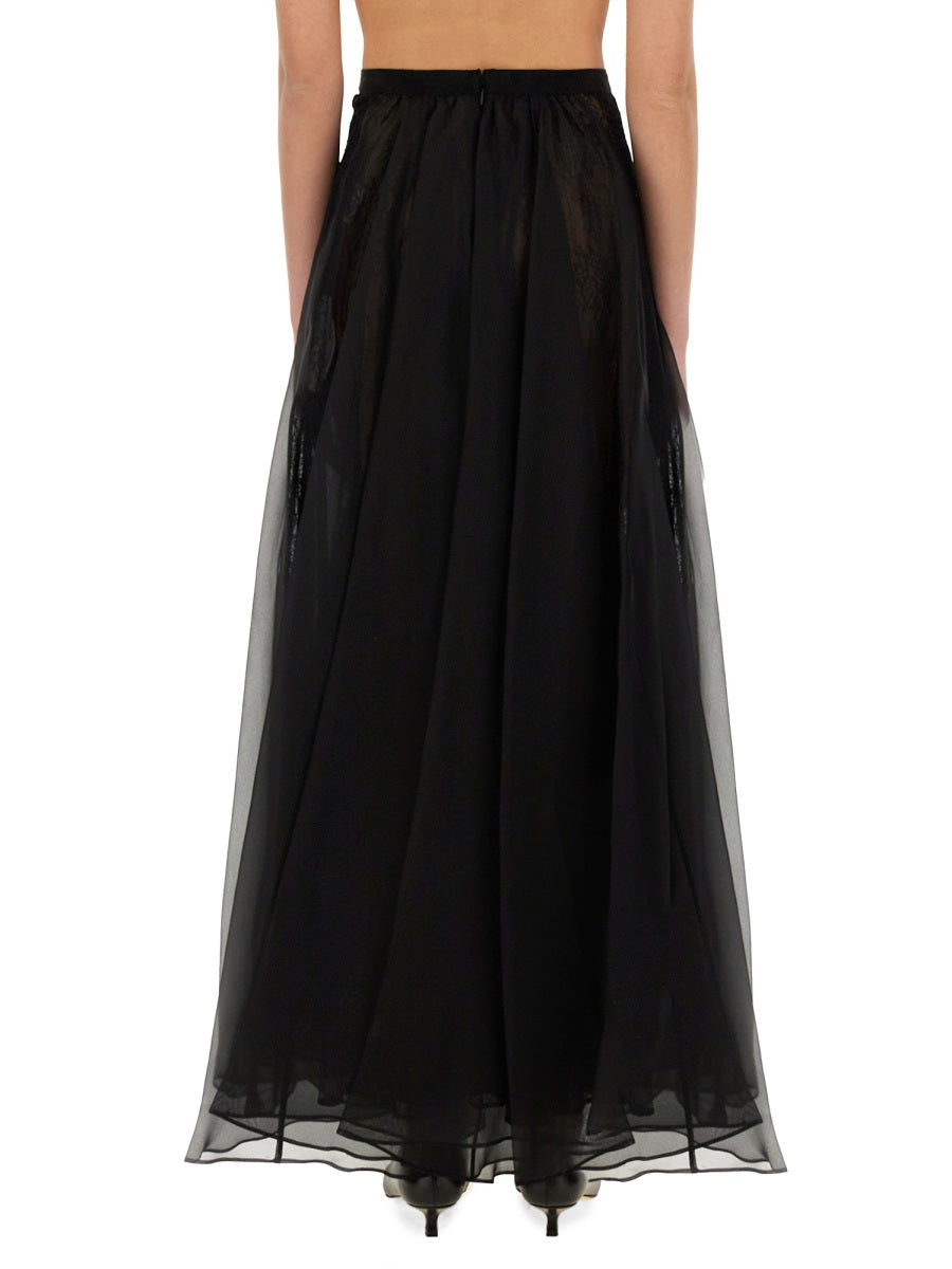 Voluminous Maxi Skirt Black Silk