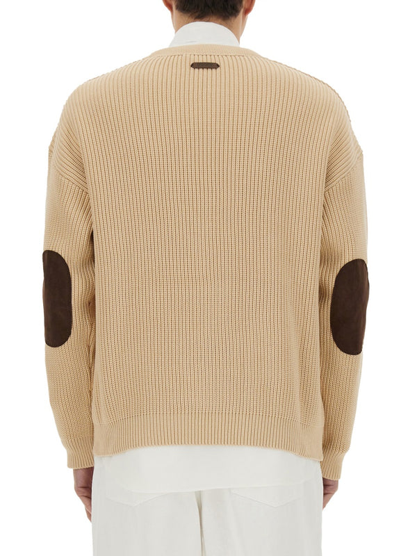 Organic Cotton Blend Cardigan Beige Jumpers