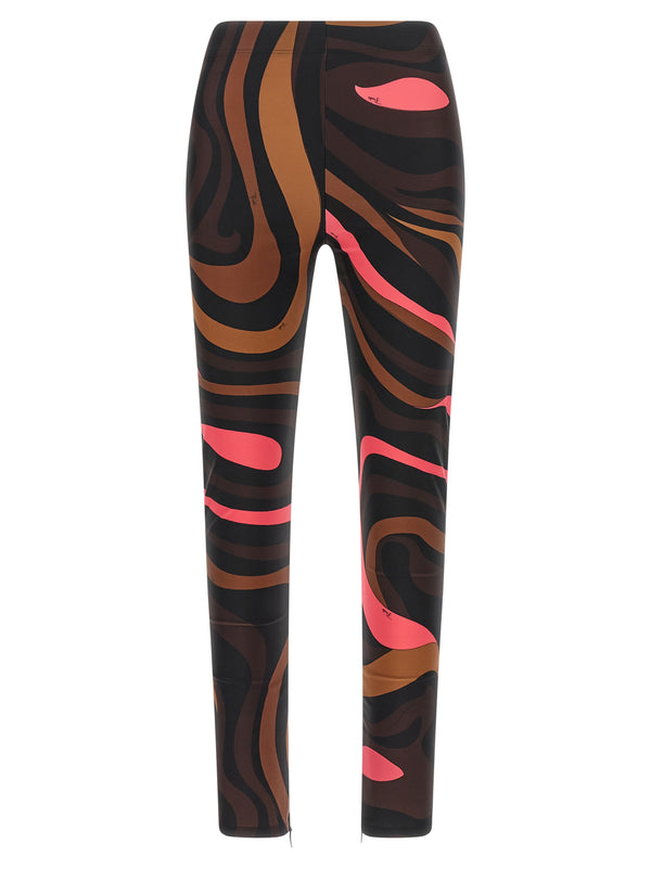 Brown Polyamide Leggings Clothing