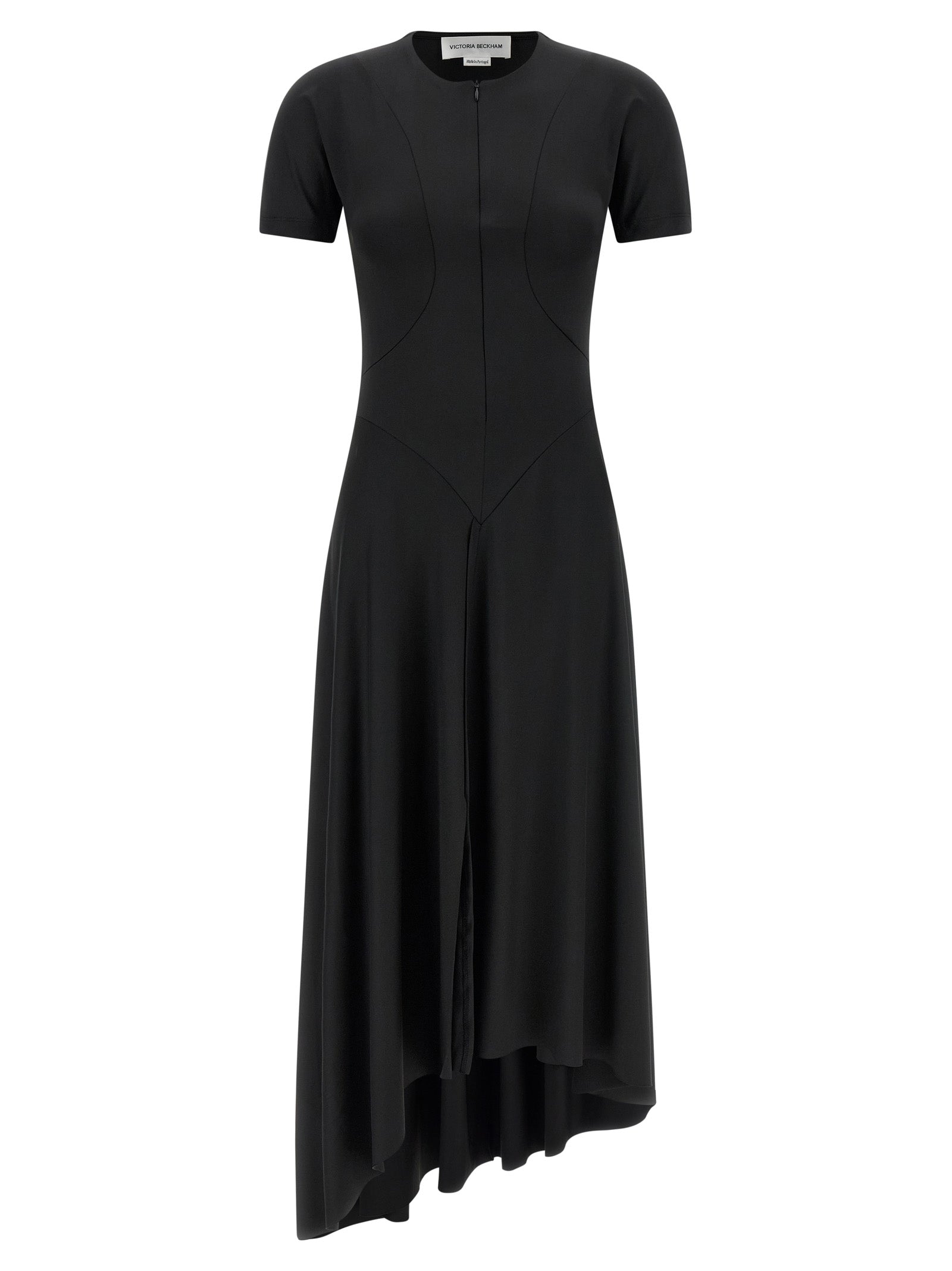 Zipped front dress Black Polyester