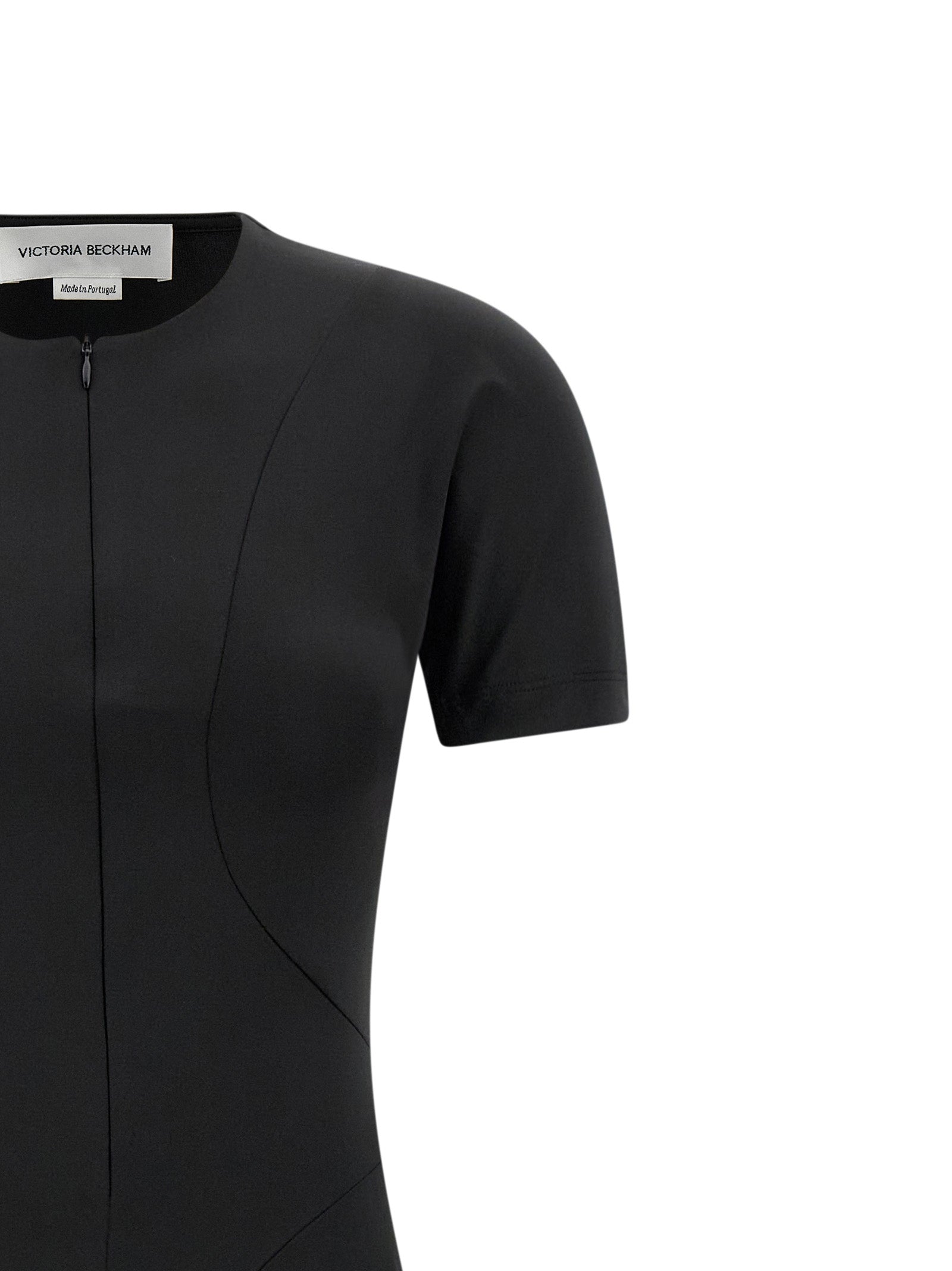 Zipped front dress Black Polyester