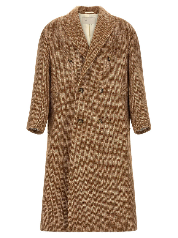 Brown Virgin Wool Coat Clothing