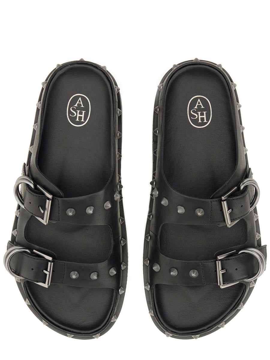 Black Calf Leather Sandalo Urus Sandal