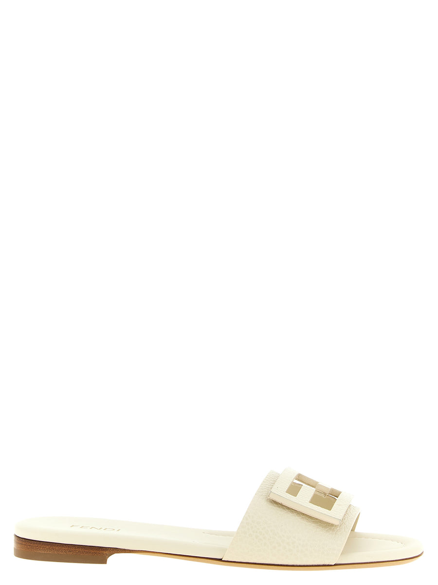 White Calfskin Slides Shoe