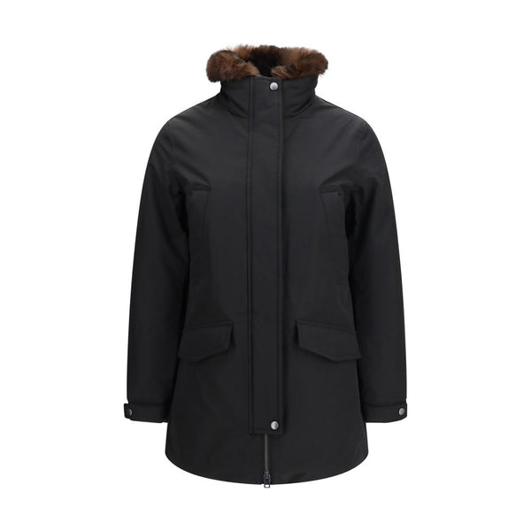 Black Cotton Full-Length Jacket Clothing