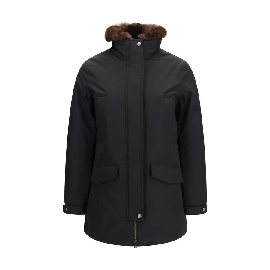 Black Cotton Full-Length Jacket Clothing