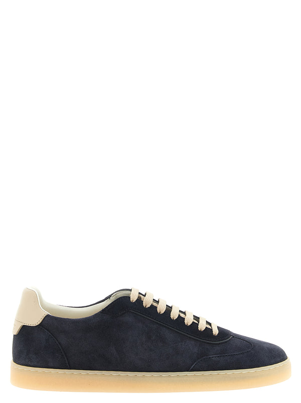 Blue Calfskin Low Top Sneakers