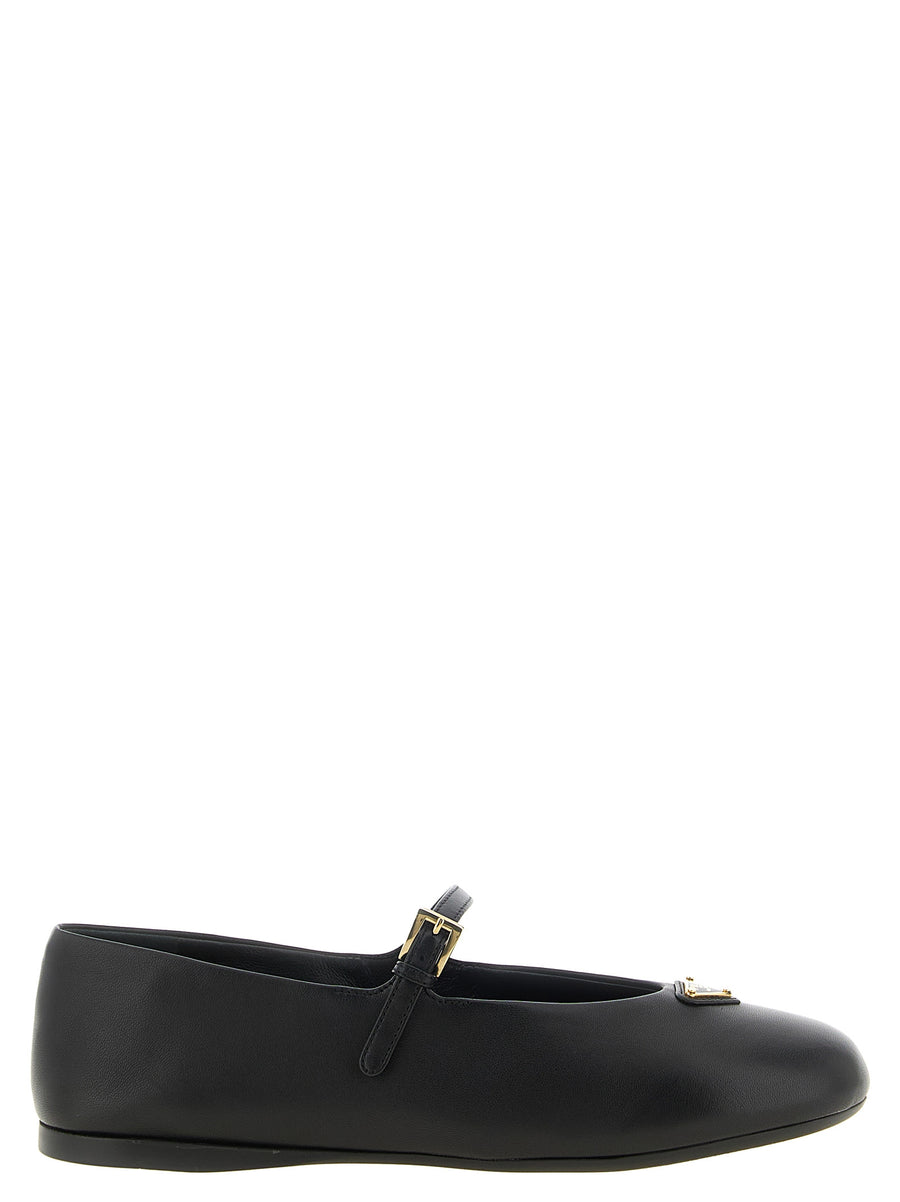 Black Lamb Leather Ballet Flats