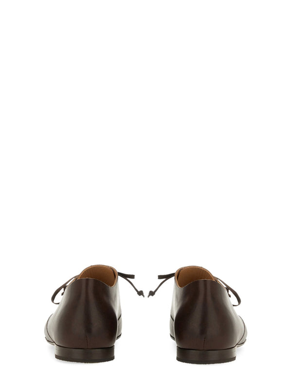 Derby Lace-Up Shoes Brown Leather