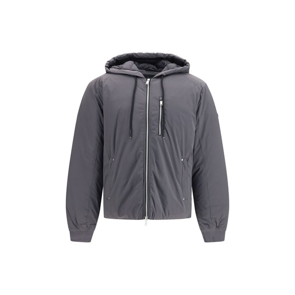 Gray Nylon Full-Length Jacket Clothing