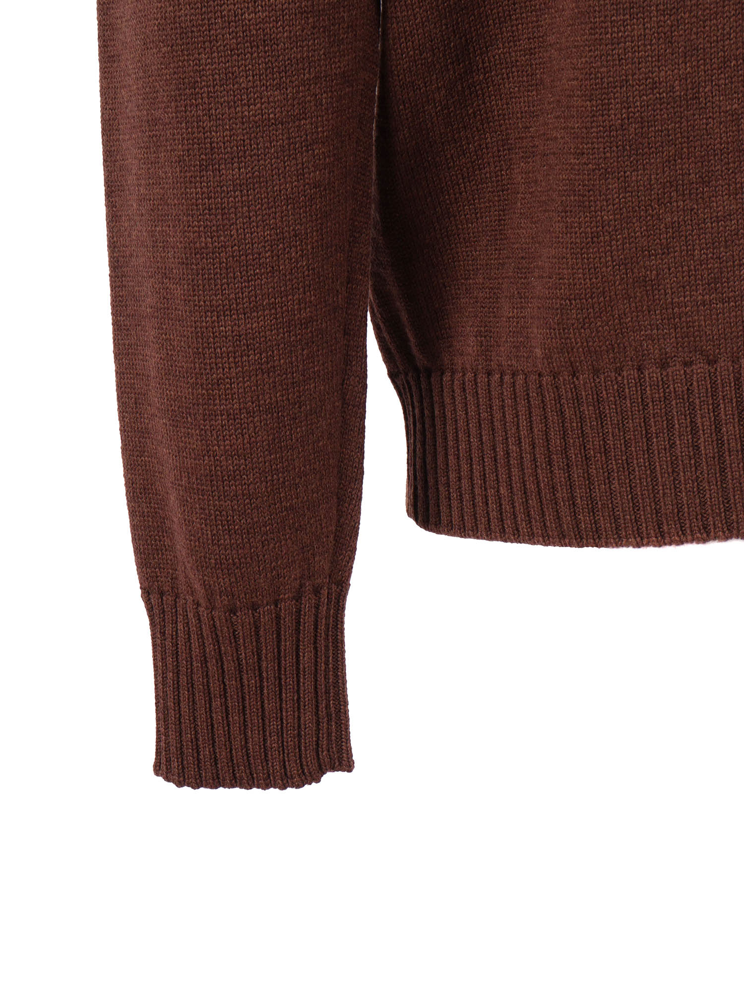 T Neck Pullover Brown Wool Turtleneck