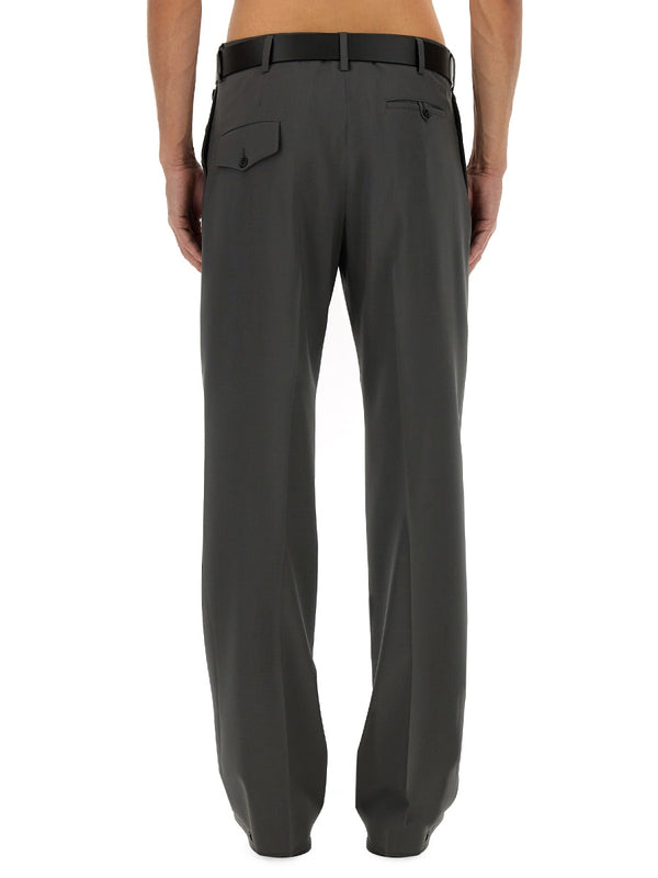 Wool Pants Grey Virgin Trousers
