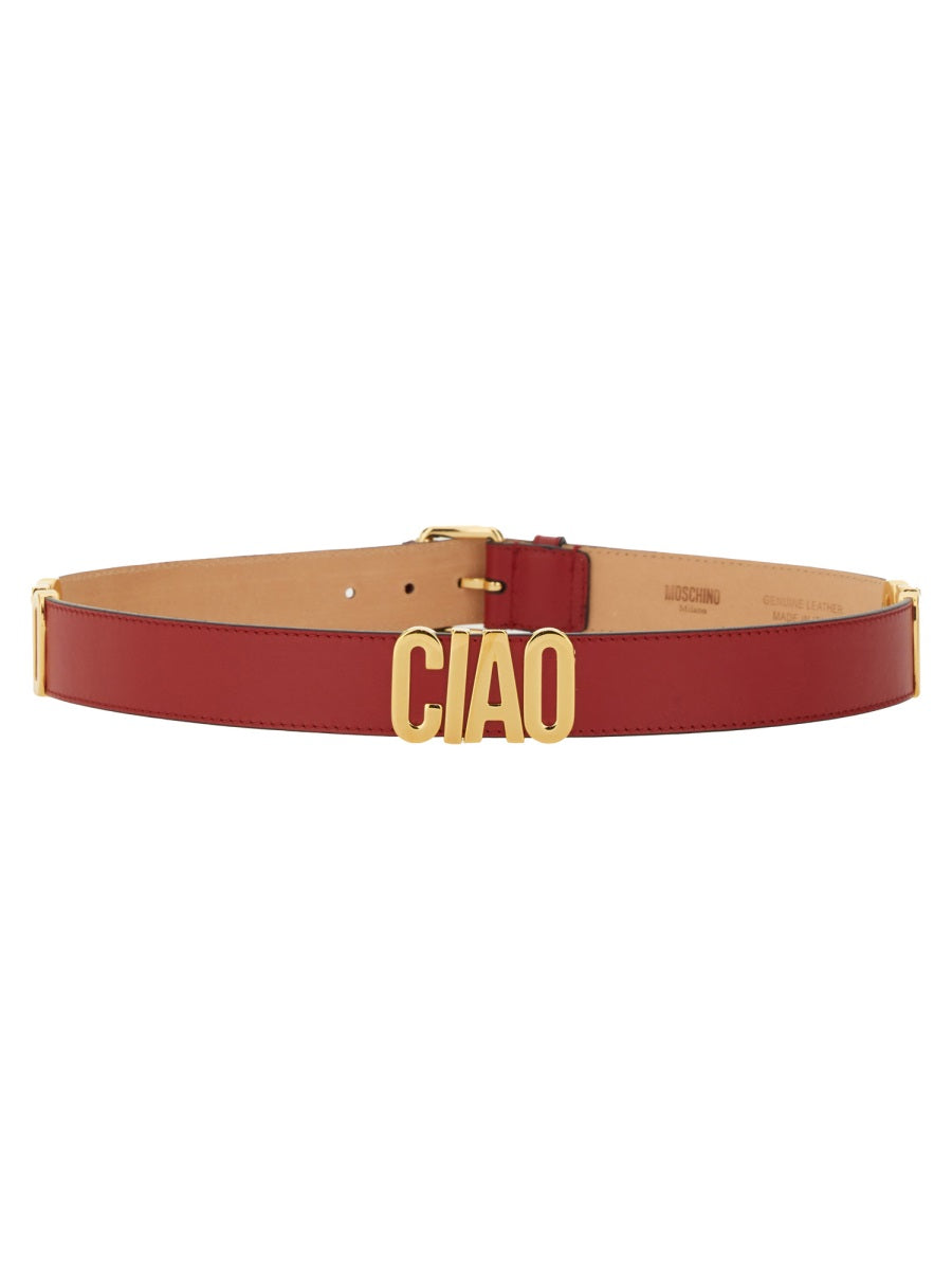 Hello Belt Red Leather