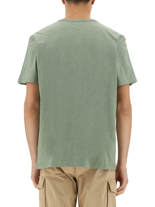 Flamed Cotton T-Shirt Green T-shirts