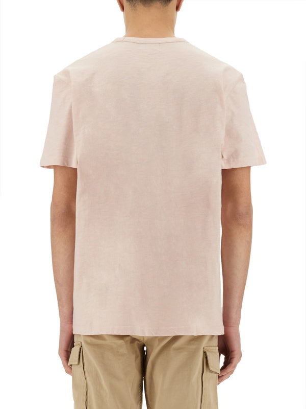 Flamed Cotton T-Shirt Pink T-shirts