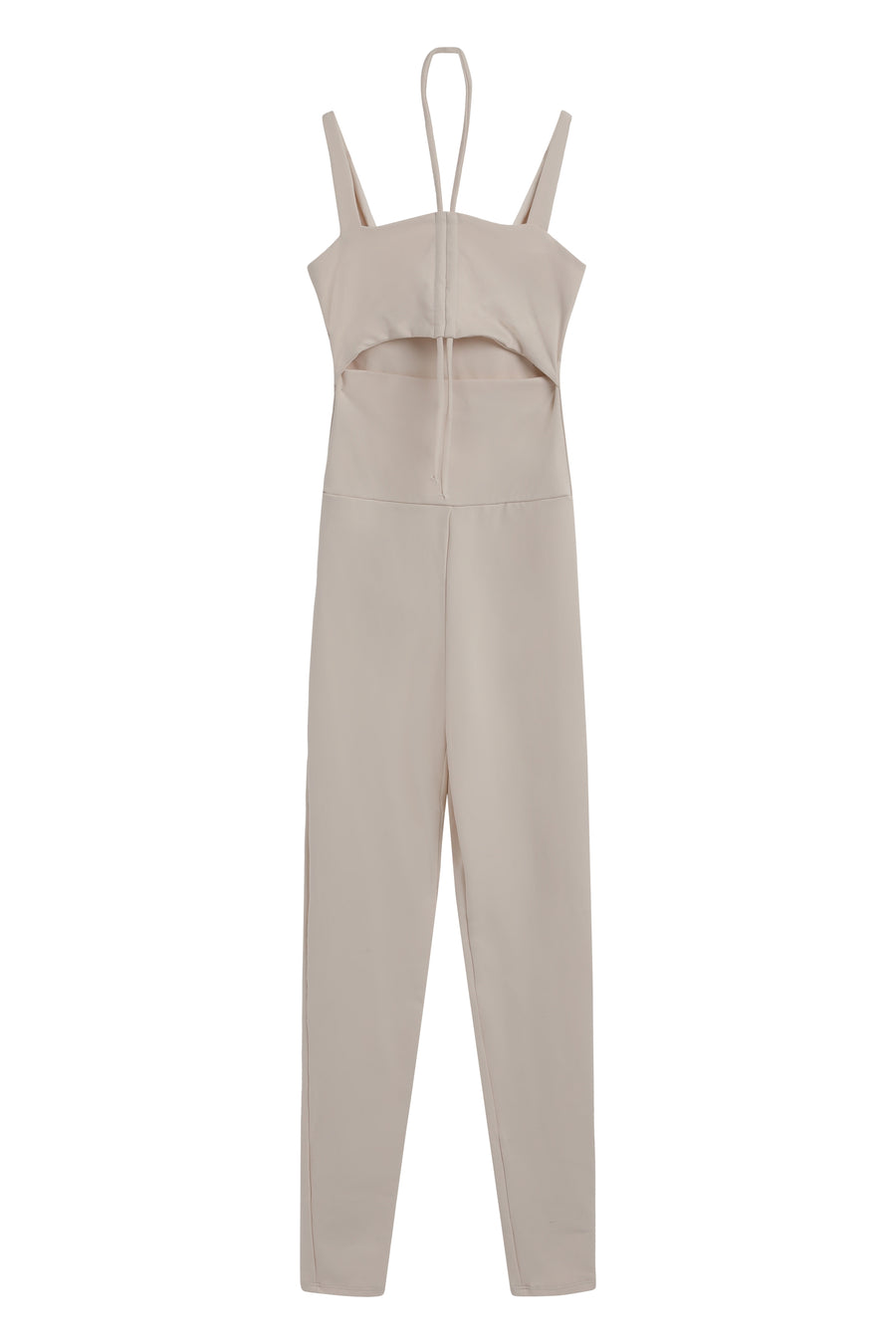 Elastic Jumpsuit Beige Polyamide Jumpsuits