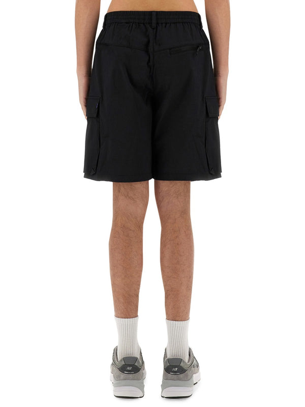 Black Cargo Utility Shorts Cotton
