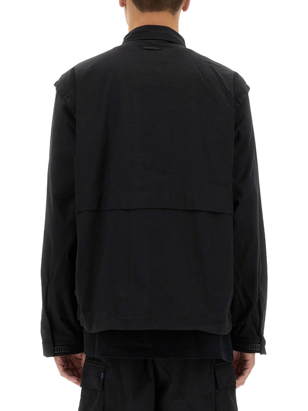 Utility Overshirt Black Cotton Jacket