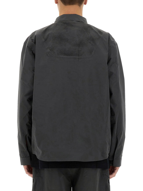 Laser Cut Shirt Grey Polyester