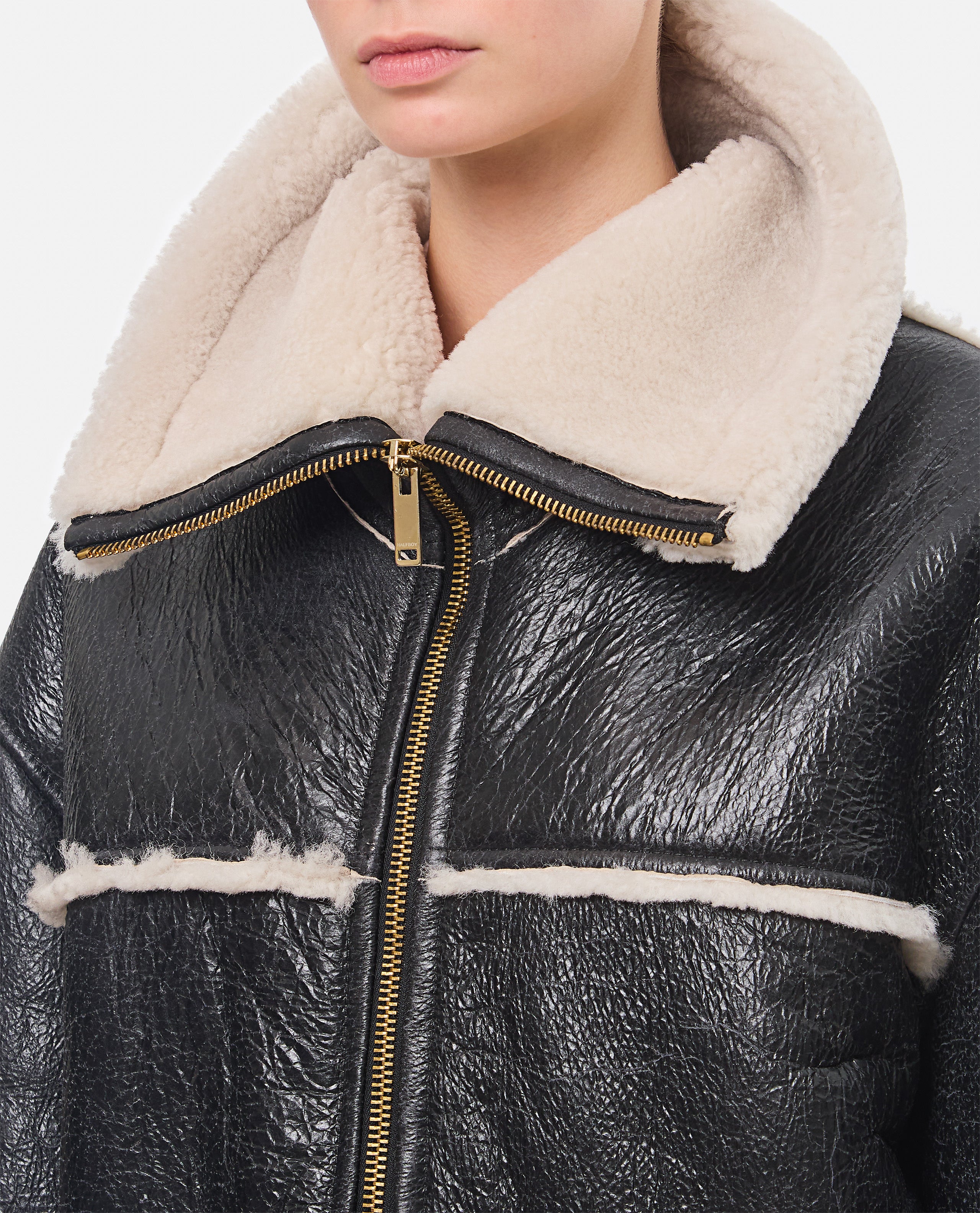 HALFBOY Jackets Black Ovine Leather