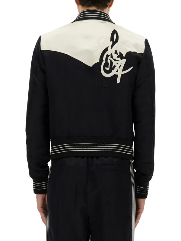 Jacket With Embroidery Black Viscose