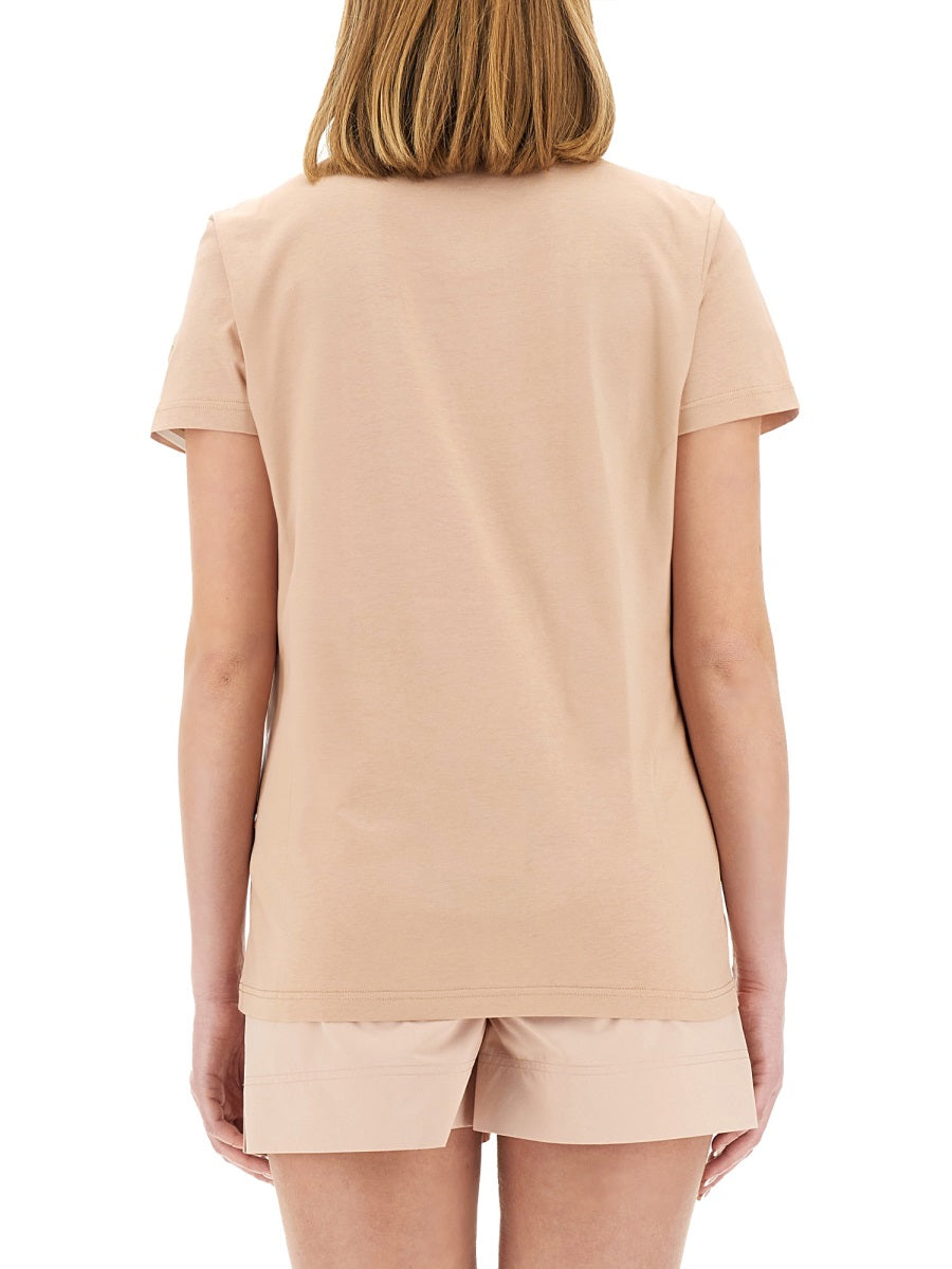 T-Shirt With Logo Pink Cotton T-shirts