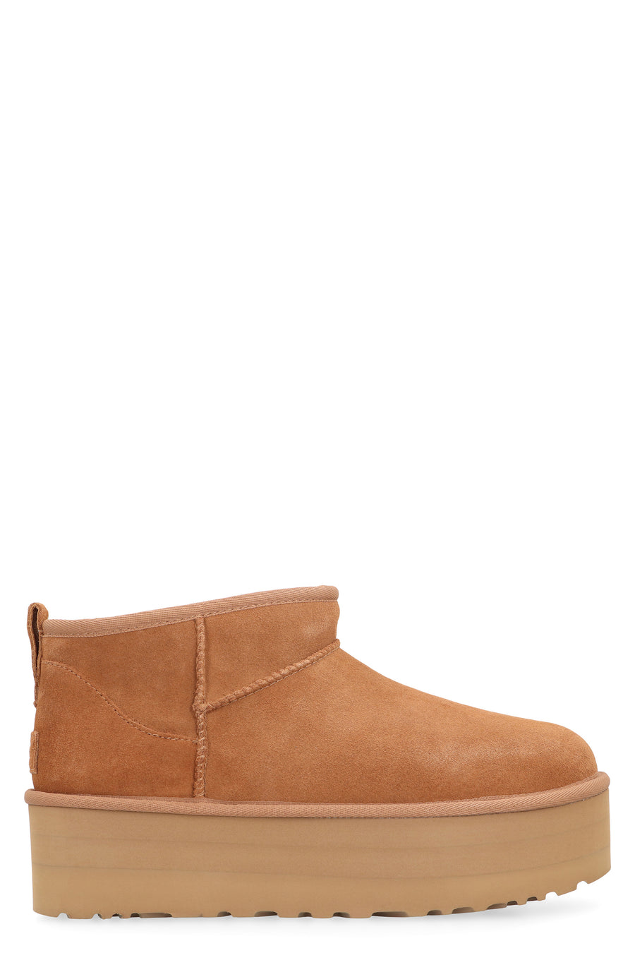 Classic Ultra Mini Platform Boots Camel Wool