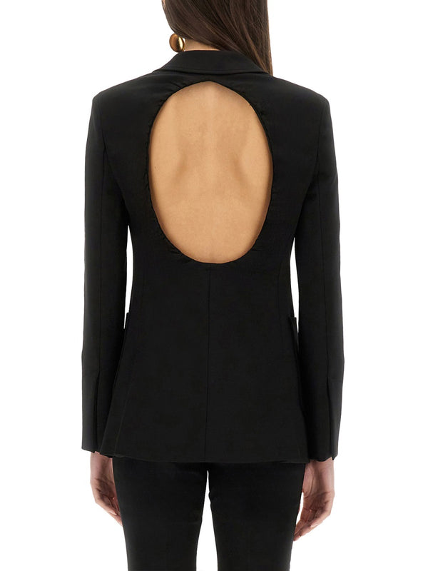 Jacket Anagni Black Viscose Polyamide Elastane