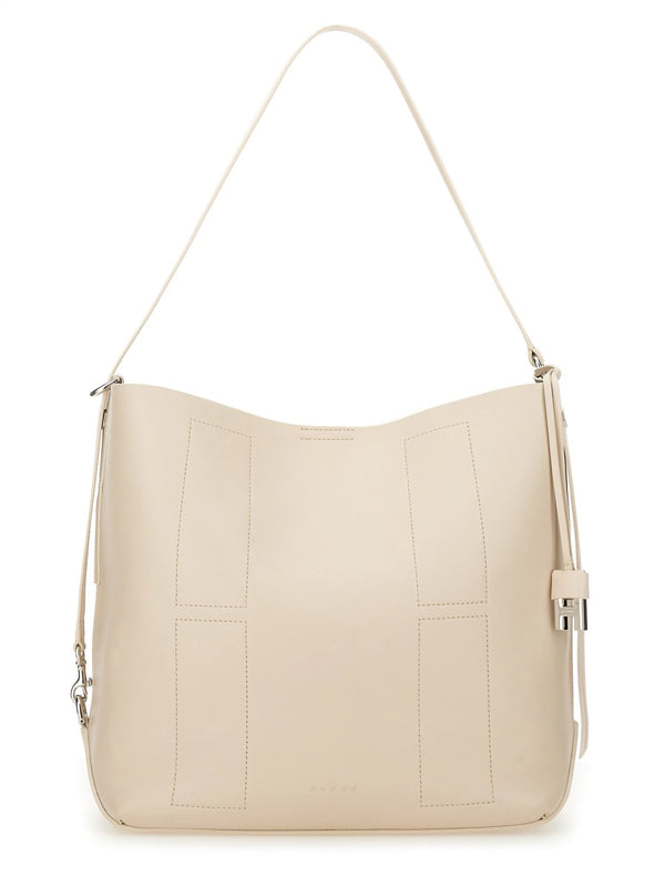 Hobo Bag Hocket Medium White Calf Leather Handbags