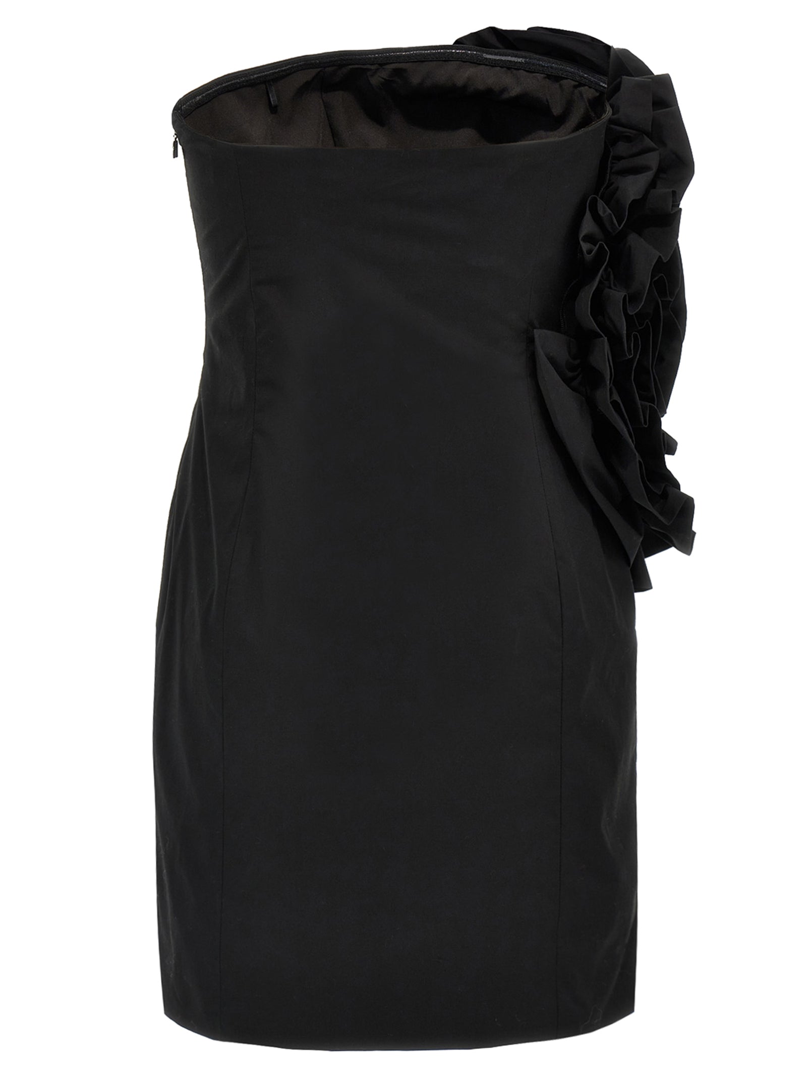 Big Flower Mini dress Black Cotton