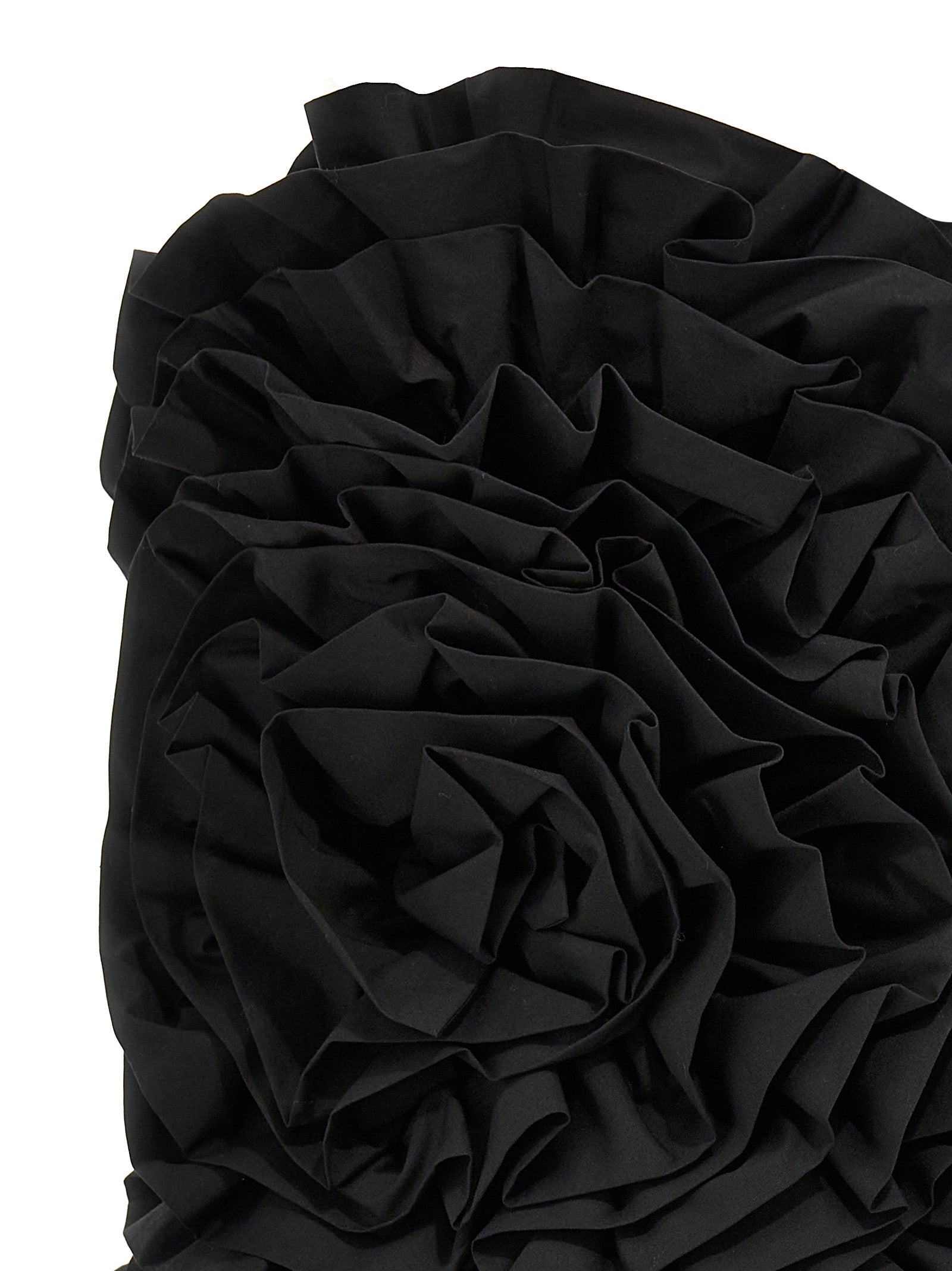 Big Flower Mini dress Black Cotton