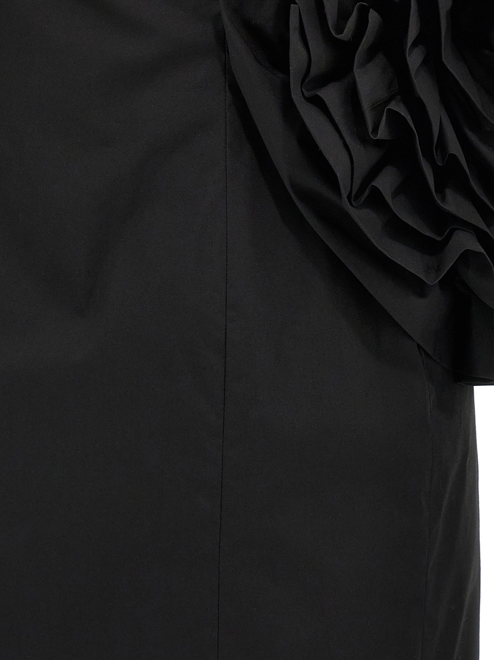 Big Flower Mini dress Black Cotton