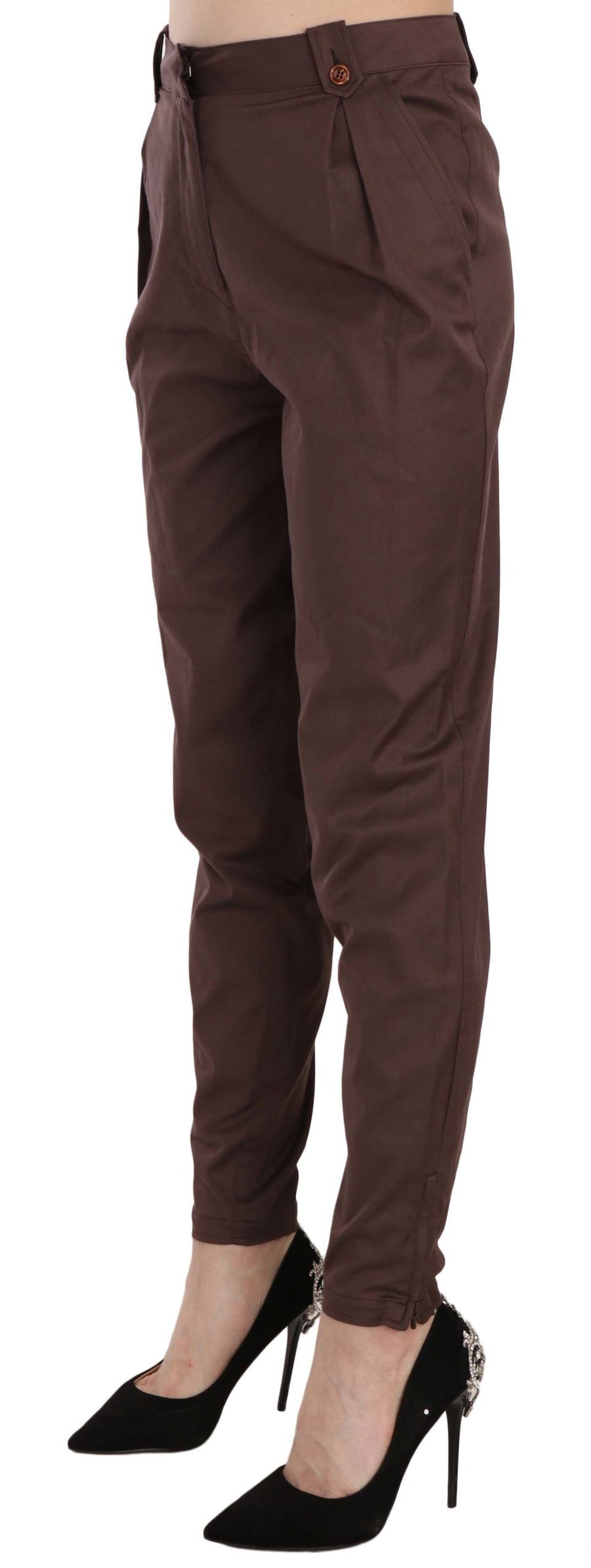Just Cavalli 97% Cotton 3% Elastane trousers in brown