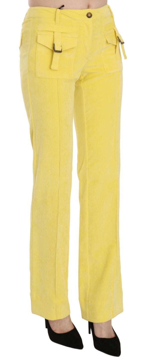 Just Cavalli 80% Polyester cargo pants in yellow