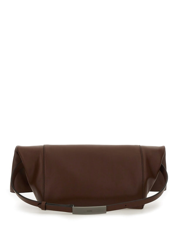 Clutch With Clasp Dark Brown Calf Leather Shoulder Bags